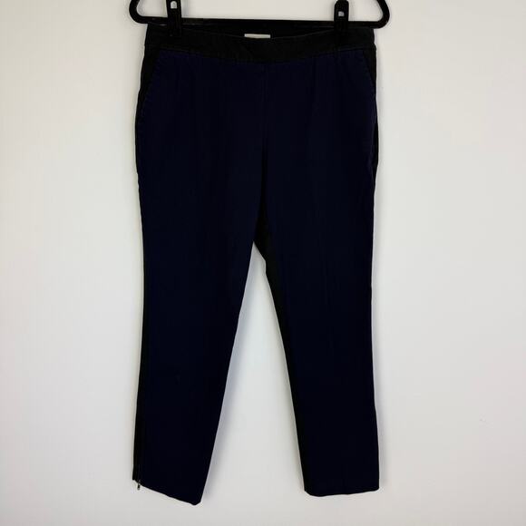 Eileen Fisher Womens Organic Cotton Two-Tone Twill Ankle Navy/Grey Pants Small - Picture 2 of 9